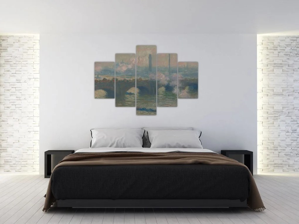 Obraz - Claude Monet, Waterloo Bridge, Gray Day, reprodukcia (150x105 cm)