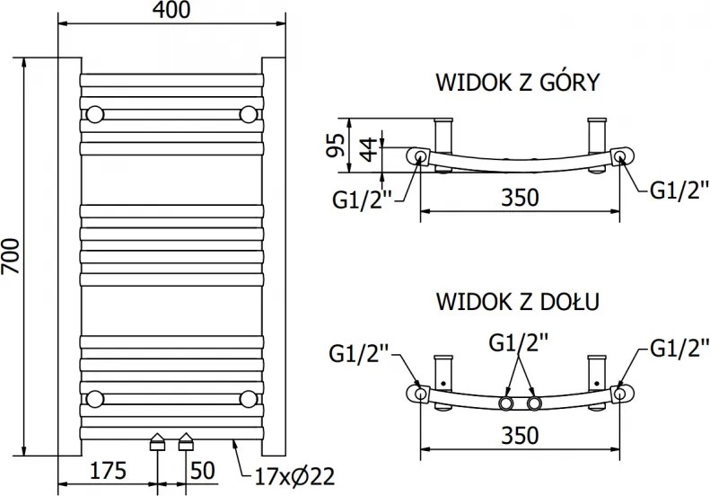 Mexen Ares, elektrické vykurovacie teleso 700 x 400 mm, 300 W, čierna, W102-0700-400-6300-70