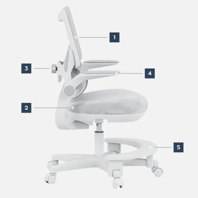 Detská otočná stolička Mark Adler Junior 5.7 Grey