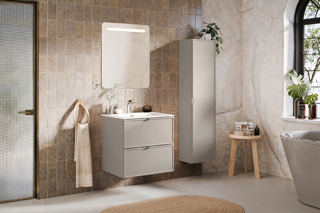Comad Doplnková kúpeľňová skrinka vysoká Bella Cashmere 35 kašmír mat