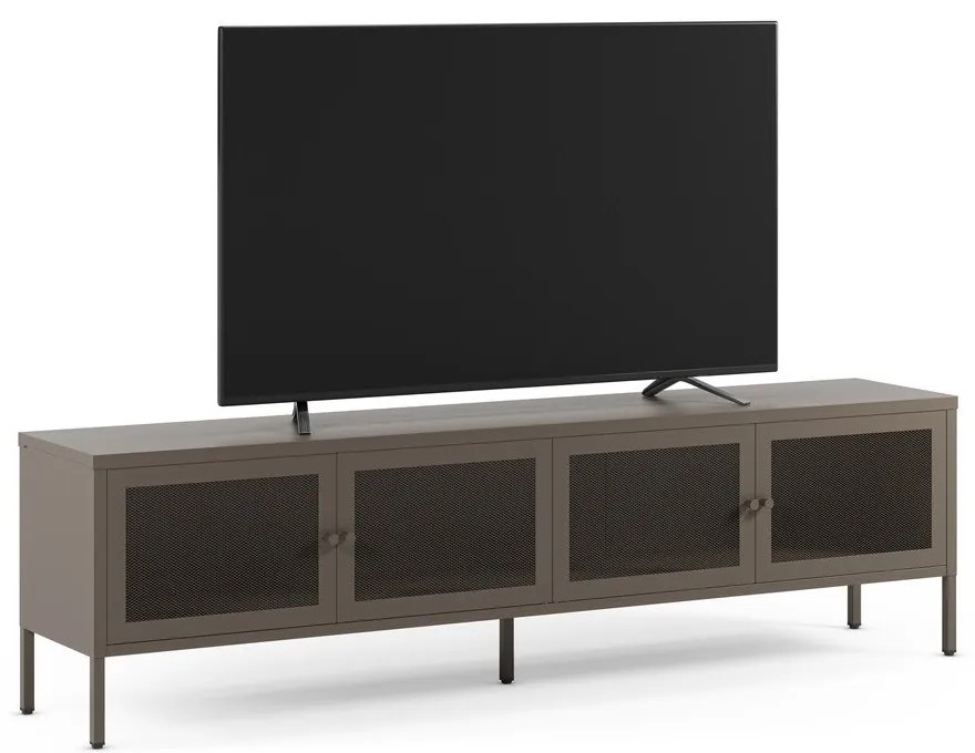 Sivý kovový TV stolík 160x50x35 cm Fayna – Marckeric