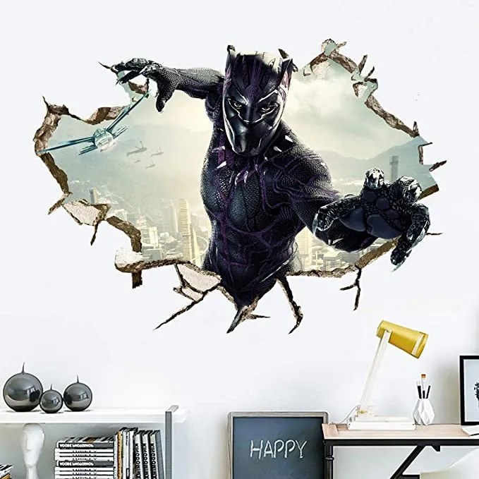 Veselá Stena Samolepka na stenu na stenu Black Panther