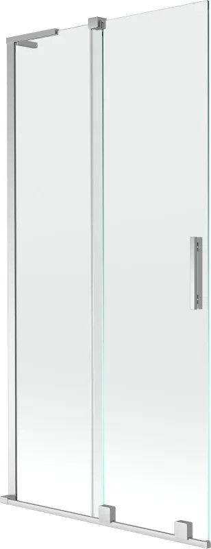 Mexen Velar L, 2-krídlová posuvná vaňová zástena 90 x 150 cm, 8mm číre sklo, chrómový profil, 896-090-003-01-01