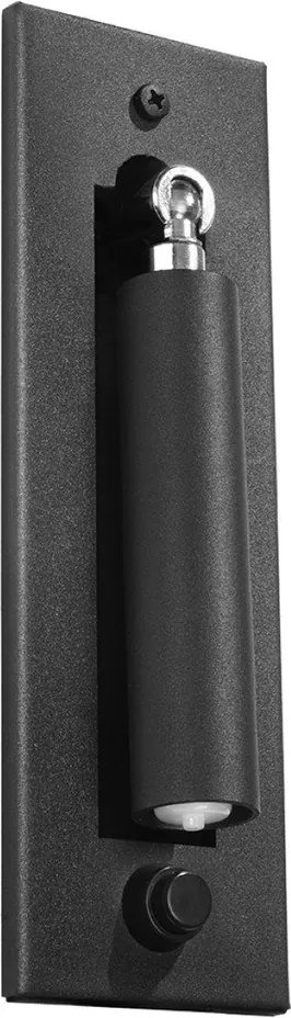 Čierne kovové nástenné svietidlo Chimery – Sollux