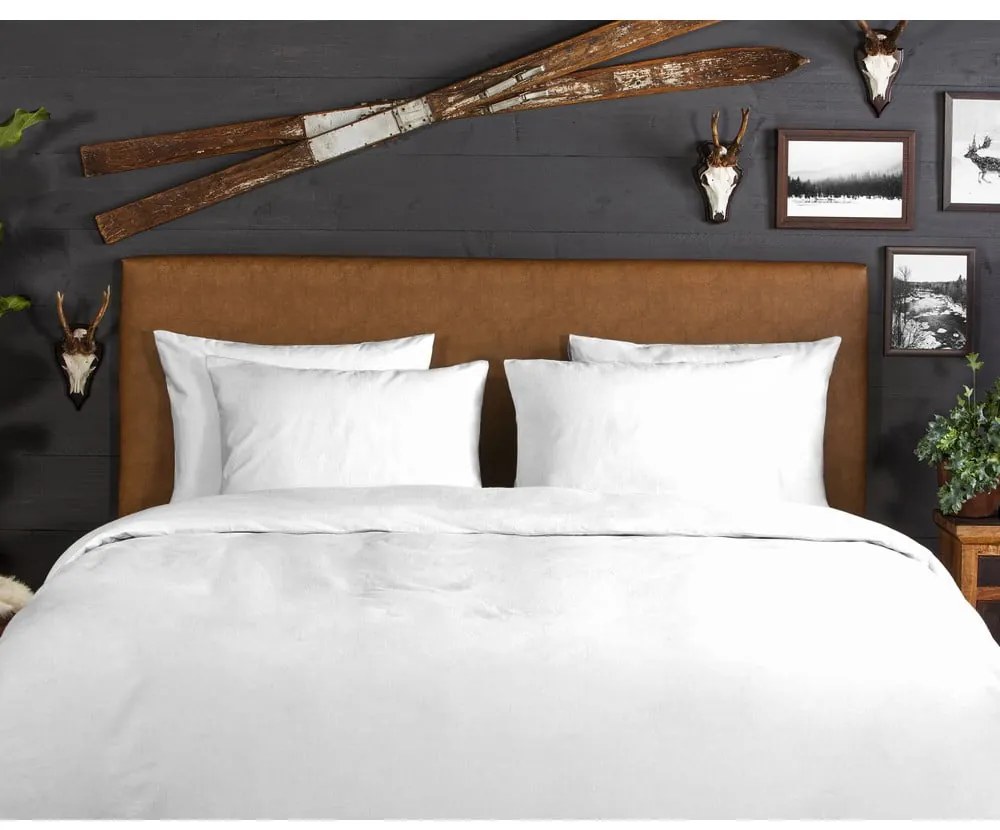 Biele flanelové predĺžené obliečky na dvojlôžko 240x220 cm – Good Morning