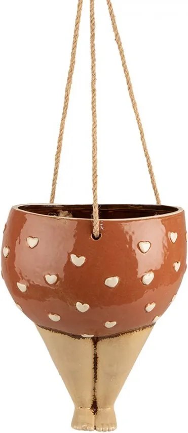 Keramický závesný kvetináč nohy ženy Woman Planter - 17*15*20 cm