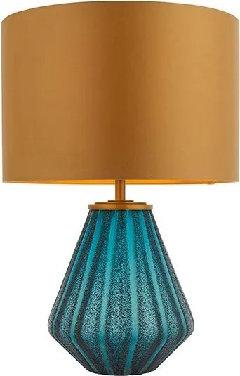 Endon 93059 - Stolná lampa ALYSSIA 1xE27/10W/230V zlatá/modrá