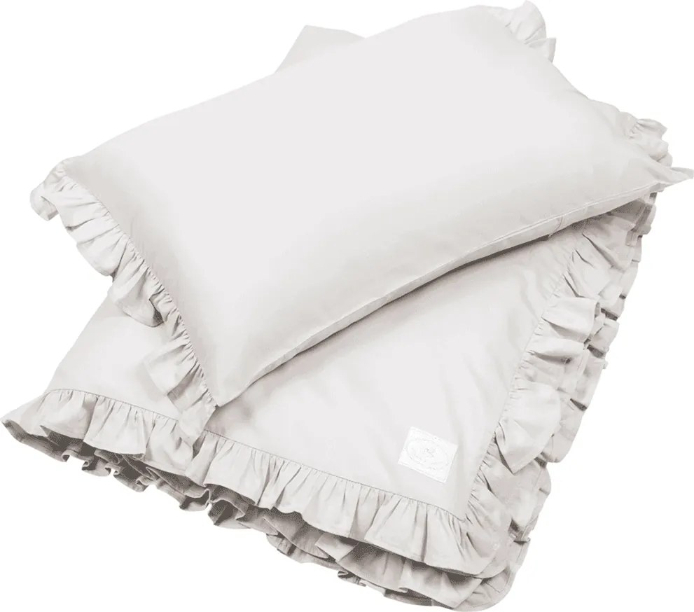 Junior obliečky s volánikmi svetlo šedá 100x135cm