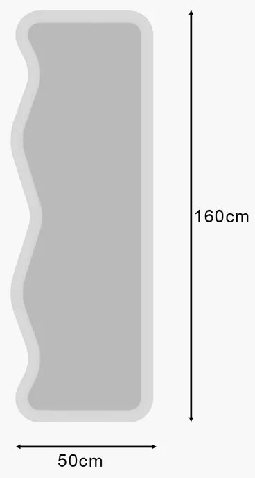 Zrkadlo Asel White 50 x 160 cm