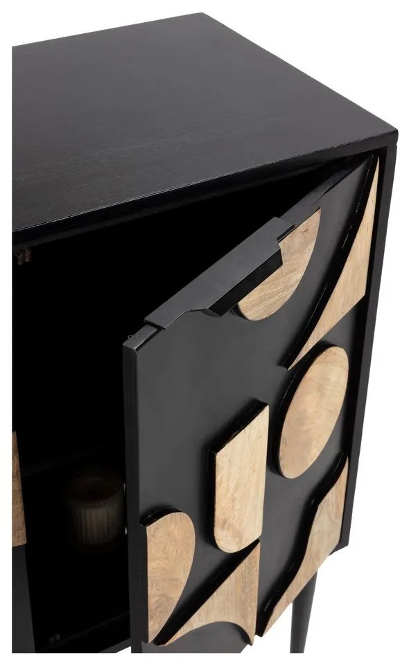 Čierna komoda z mangového dreva 175x90x40 cm Navya – MOME