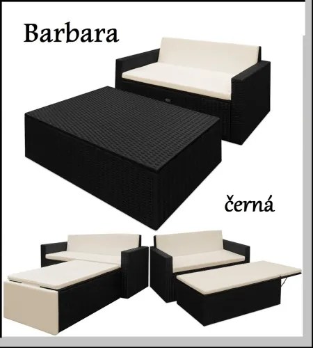 Záhradný ratanový nábytok BARBARA čierna