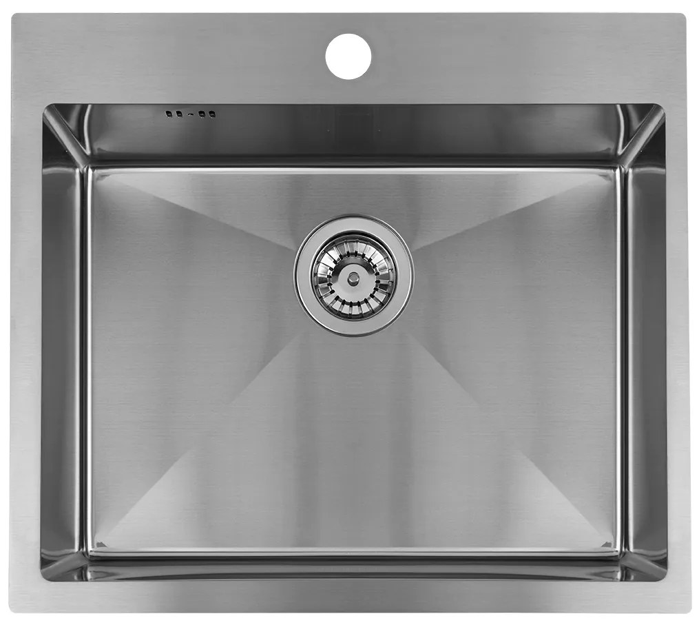 Laveo Malawi, 1-komorový nerezový drez 580x500x200 mm, brúsená oceľ, LAV-SLM_010T