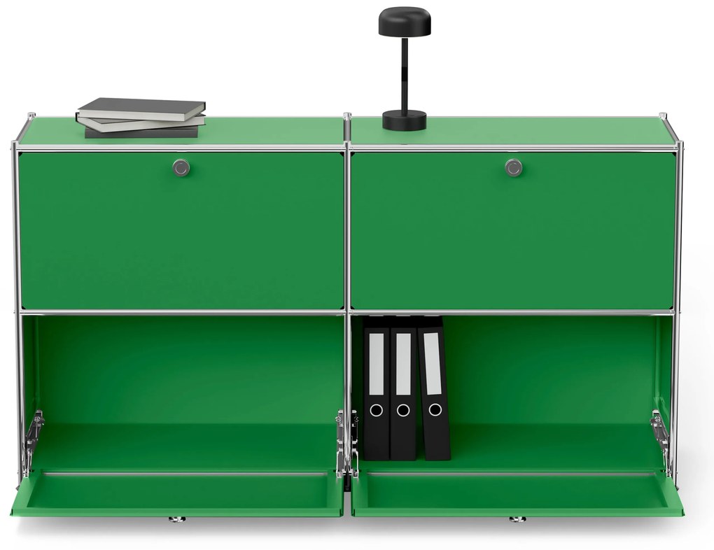 Kovová odkladacia skrinka »CN3« s výklopnými priečinkami, zelená