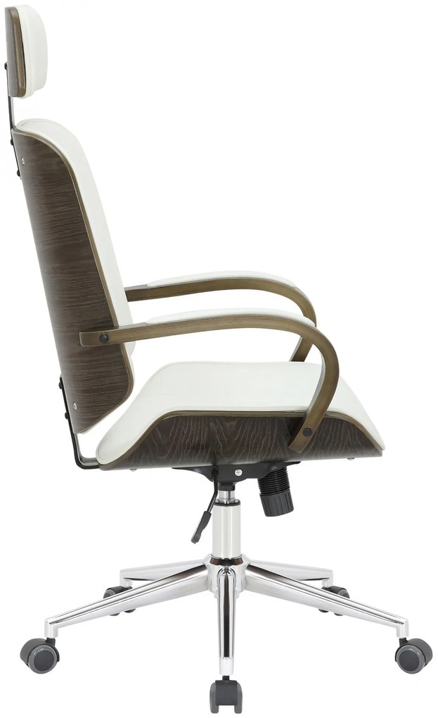 Design-Shop Kancelárska stolička Dayton - drevo sivé - Biela