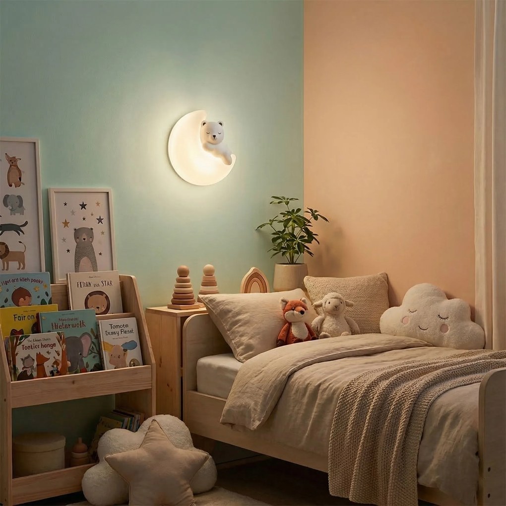 Toolight Rea, LED NÁSTENNÉ SVIETIDLO G180-W MEDVEĎ NA MESIACI, OSW-07811