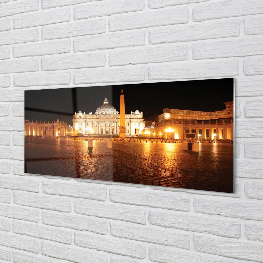 Obraz na akrylátovom skle Rome basilica square v noci 120x60 cm