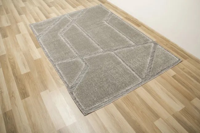 Koberec Shaggy Lula Soft IM89A geometrický / trojuholníky, sivý