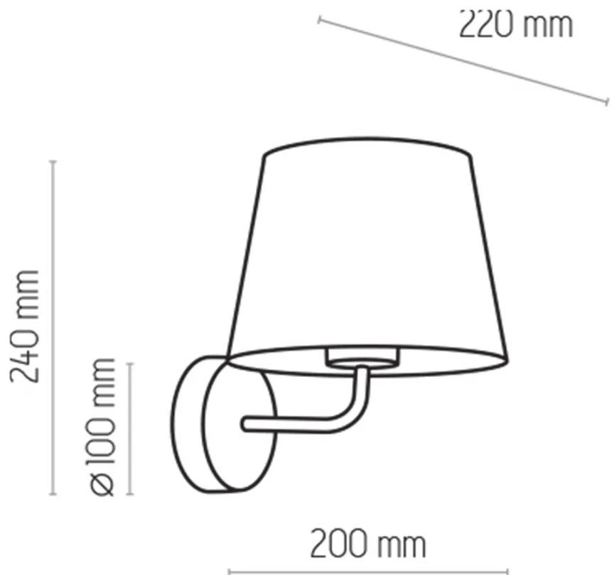 TK-LIGHTING Nástenná lampa BARTOLOMEO, sivá