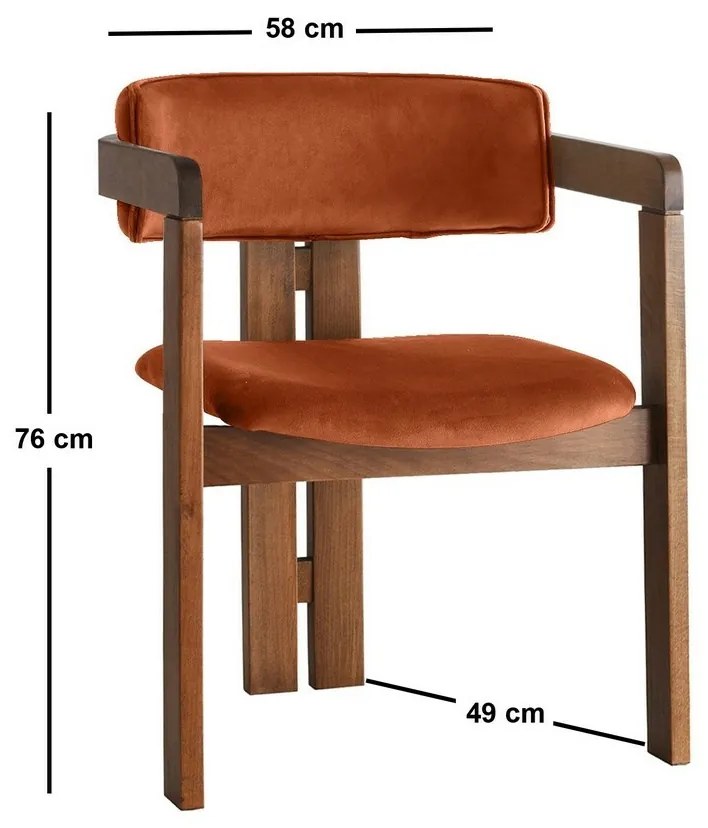 Jedálenská stolička CO Tile Red and Walnut