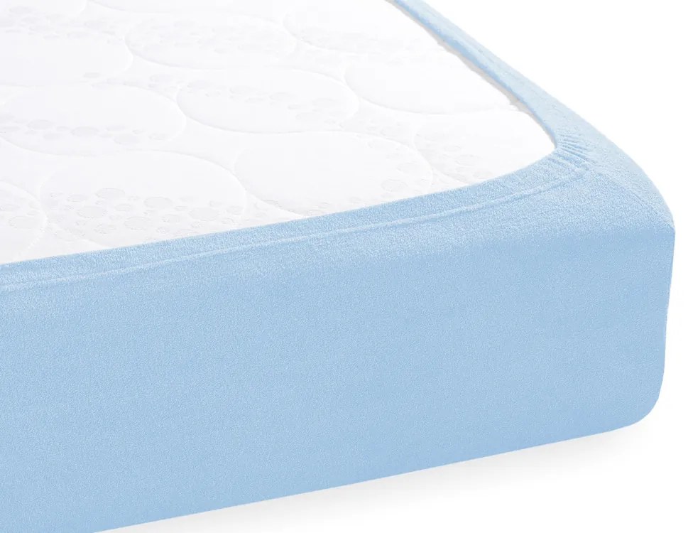 Froté napínacie prestieradlo na extra vysoký matrac FR-014 Nebesky modré 180 x 220 - výška 40 cm