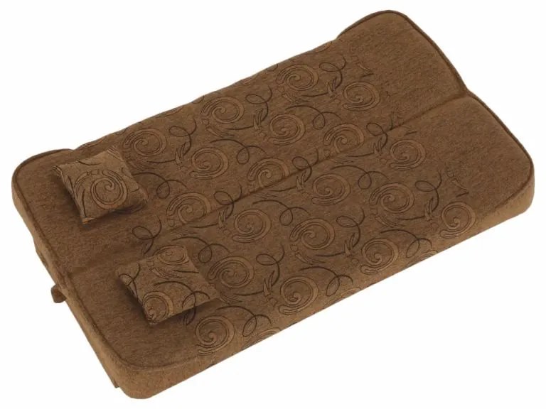 Kondela Pohovka, rozkladacia, látka zlatá + vzor, ASIA NEW