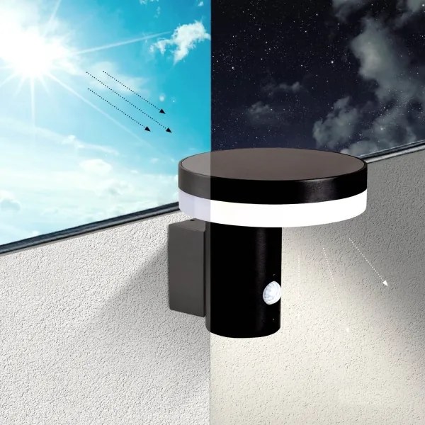 LED solárne nástenné svietidlo so senzorom SOLARIS3 LED/5,5W/3,7V 4000K IP44