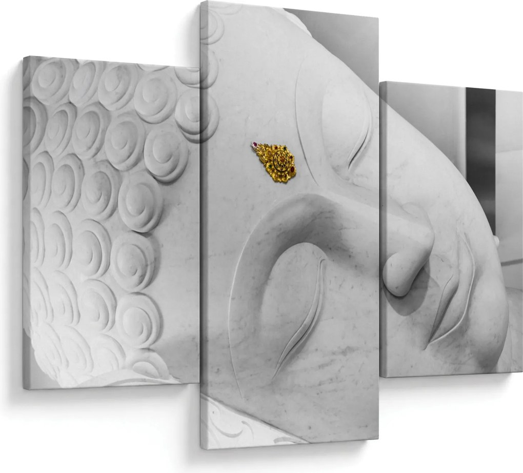 Obraz - Biely Budha (90x60 cm)