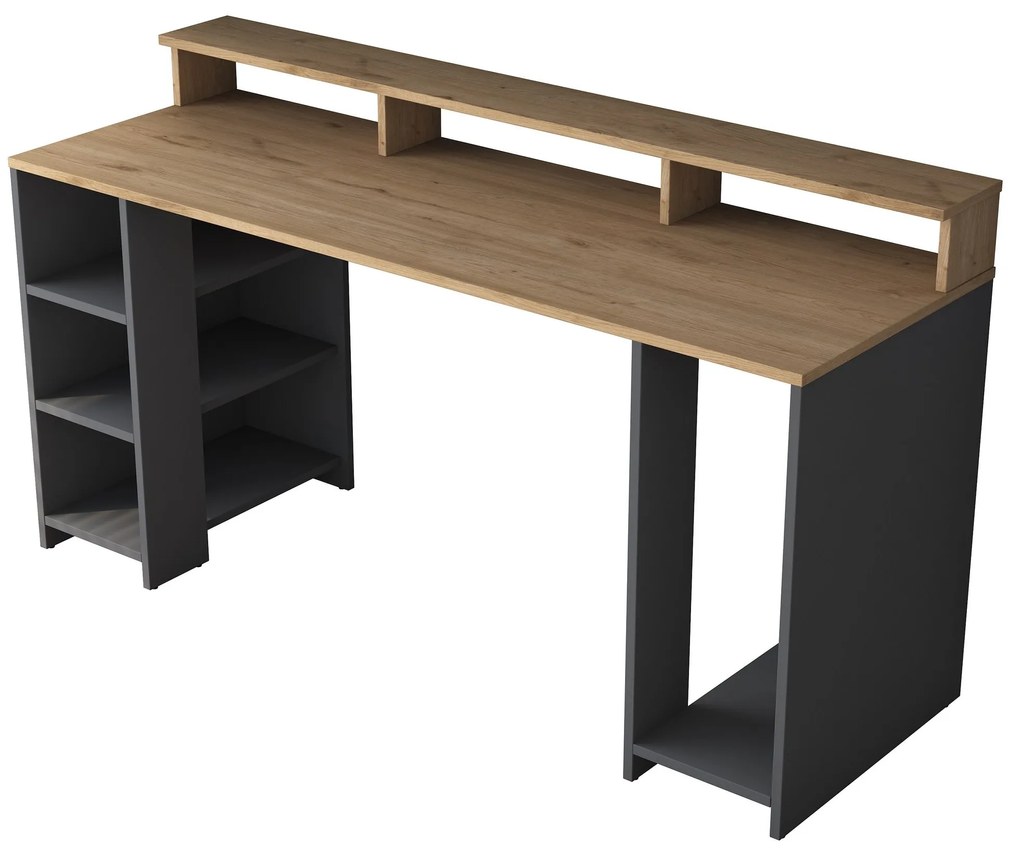Písací stôl Kalipo 160 cm orech/antracit