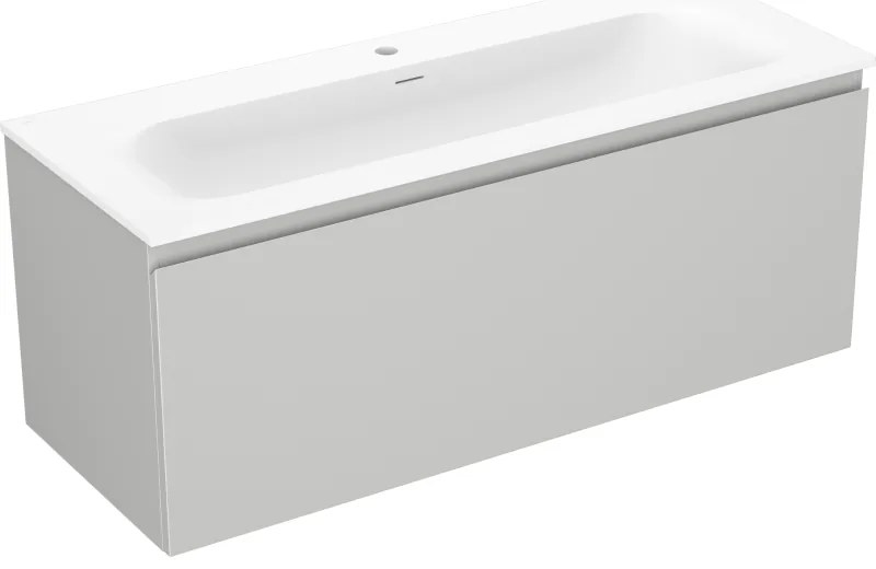 Mexen Orio, kúpeľňová skrinka 120 cm s umývadlom Vela, 1 zásuvka, šedá matná/biela matná, 91A10-12047-1-BF62-W23M01