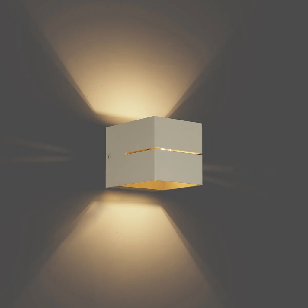 Moderná nástenná lampa béžová G9 štvorcová - Transfer