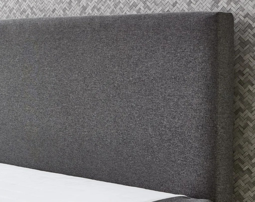 Posteľ boxspring Aston 140x200 cm, stredne šedá látka