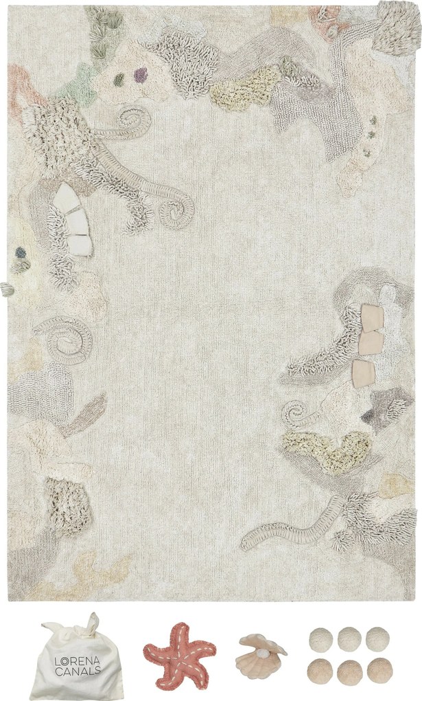 Lorena Canals, Detský kusový koberec Play Seabed, 140x200, béžová, detská izba