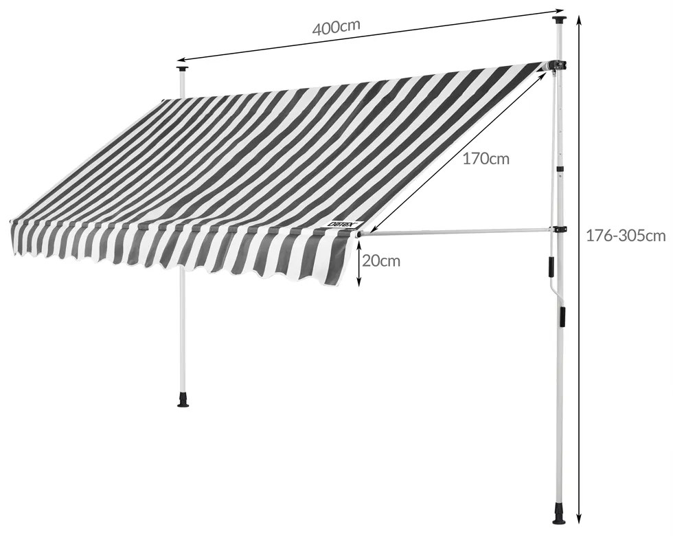 InternetovaZahrada Markíza bielo sivá - 400 cm