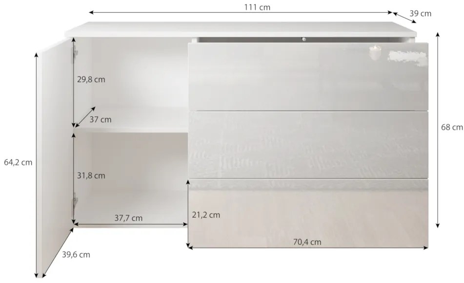 komoda PARIS 110, 111x68x39, wotan