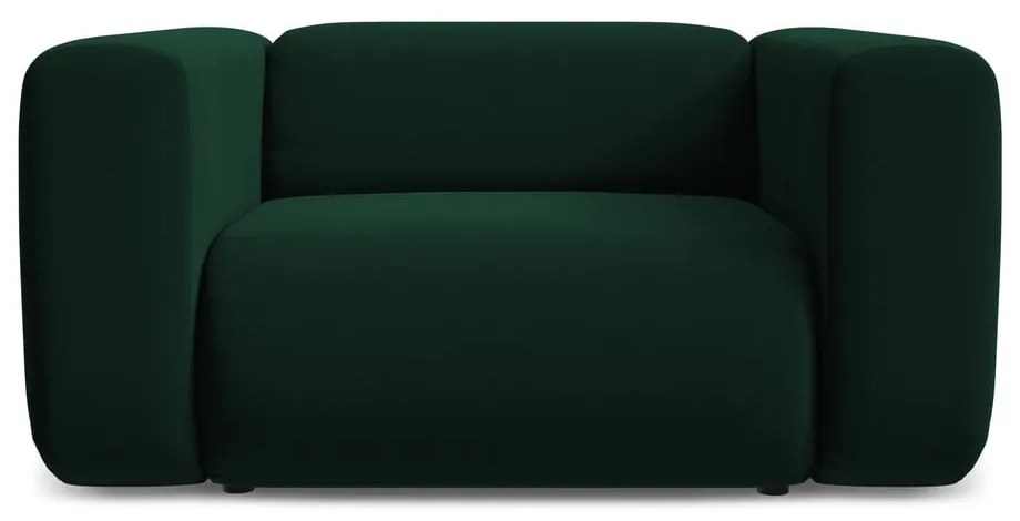 Tmavozelené zamatové kreslo Ekahi – Makamii