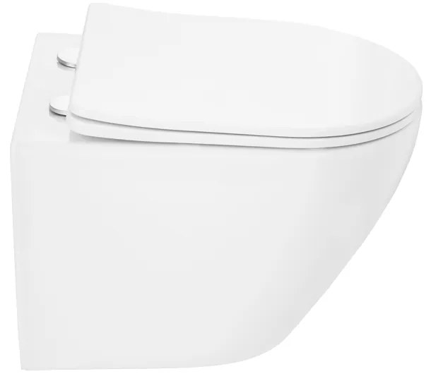 Gamma Mut-303, závesná WC misa Tornado/Rimless 490x360x345 mm + SLIM toaletné sedadlo, biela lesklá, GMA-MUT-303