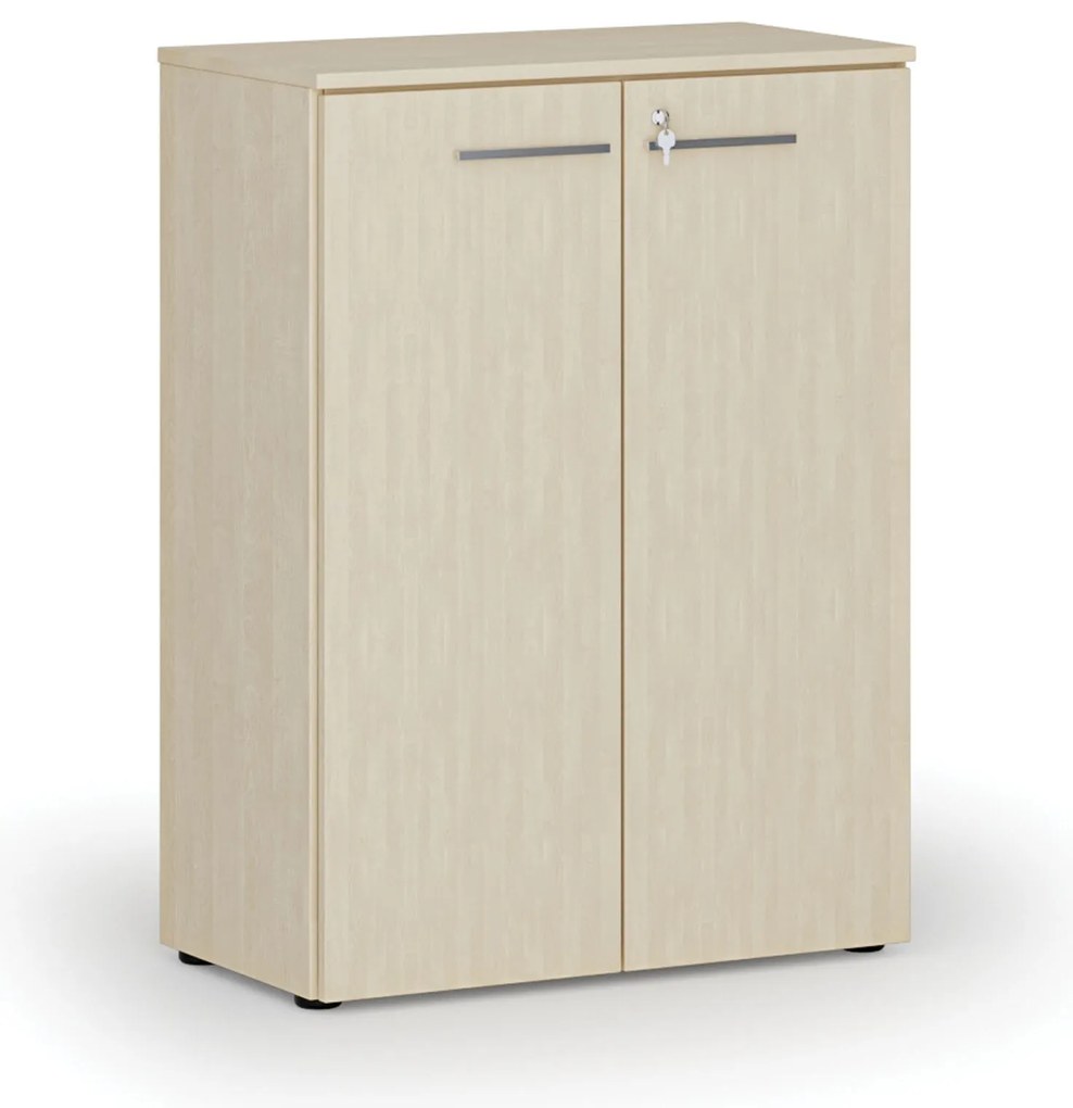 Kancelárska skriňa s dverami PRIMO WOOD, 800 x 420 x 1087 mm, breza