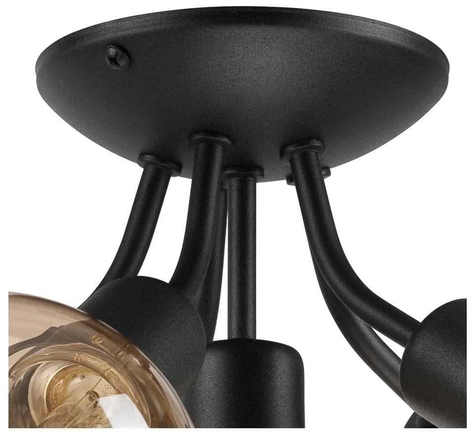 Čierne stropné svietidlo bez tienidla Viggo – LAMKUR