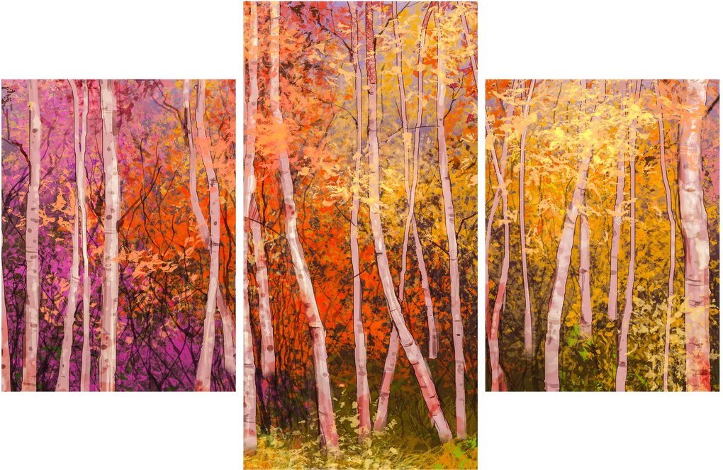 Obraz farebného lesa (90x60 cm)