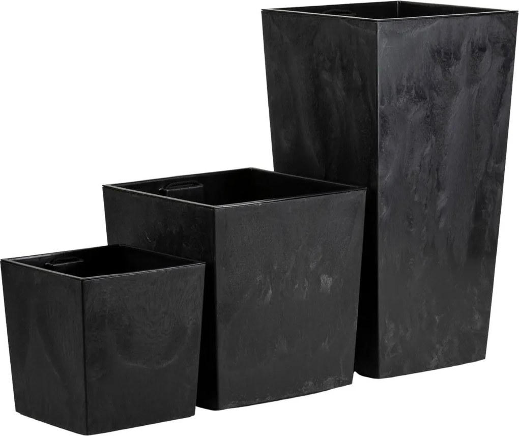 Kvetináč FLORE Betón 30,5x29,5x29,5 cm čierny