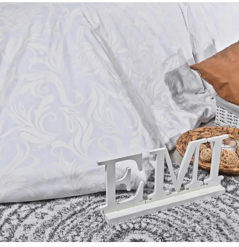 Obliečky bavlnené Royal biele EMI, Predĺžený set jednolôžko obsahuje 1x 140x220 + 1x 70x90