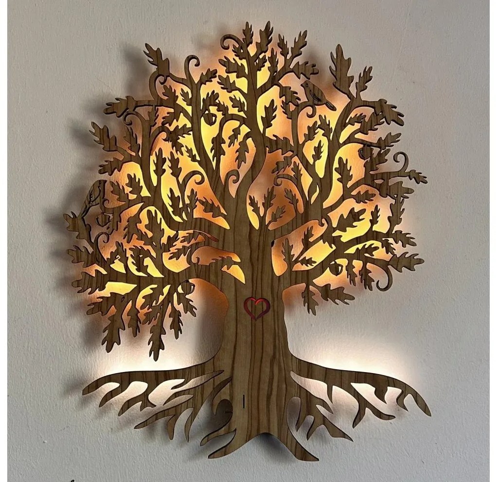 Li-Go 5747/DUB2 - LED nástenná dekorácia LED/10W/230V 45x55 cm dub