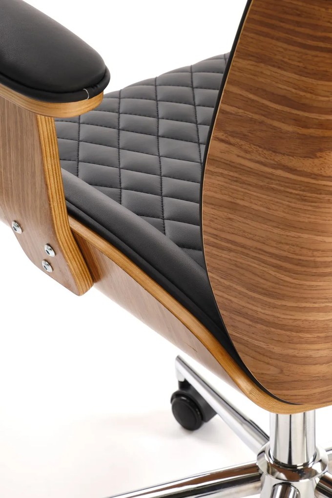 Kancelářská židle Timber eko kůže černá/ořech