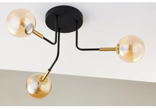 Jupiter 2037 - Luster na tyči BURANO 3xG9/10W/230V čierna/zlatá/béžová