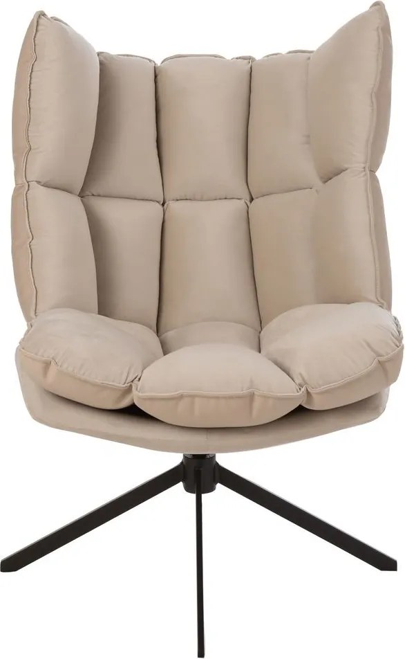 Béžové zamatové relaxačné kreslo Chair Relax Bubby Beige - 78*73*92cm