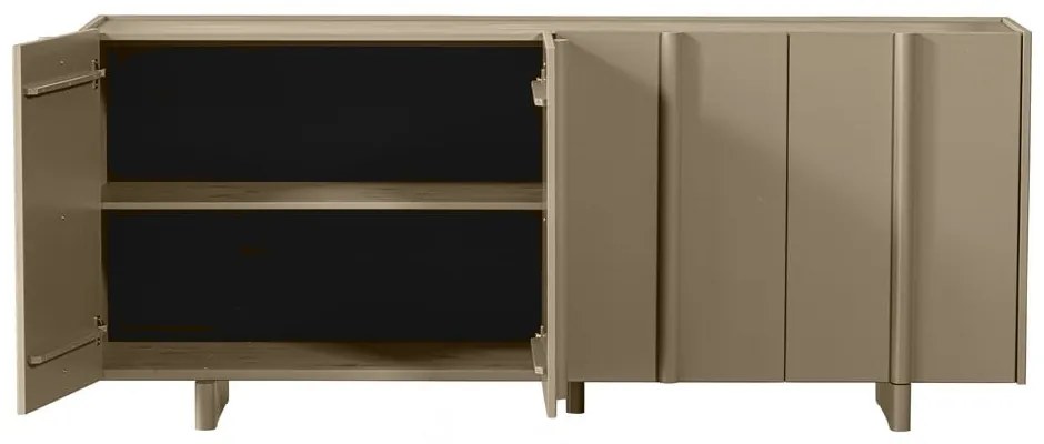 Béžová nízka komoda z borovicového dreva 200x85 cm Basu – WOOOD