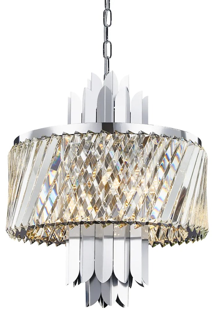 EUlight Luster Margot, 1x krištáľové/chrómové kovové tienidlo, (fi 43cm), ch