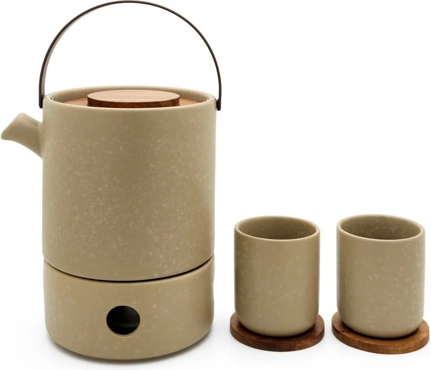 Sivobéžová keramická čajová súprava Umea – Bredemeijer