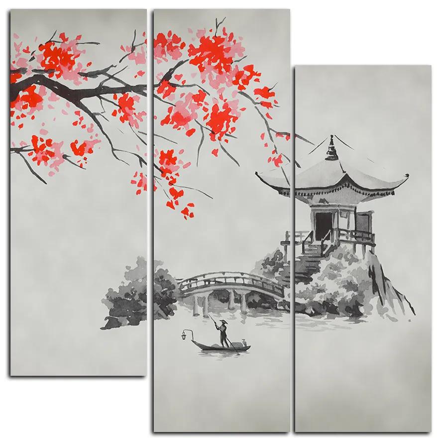 Obraz na plátne - Tradičné ilustrácie Japonsko - štvorec 360C (75x75 cm)