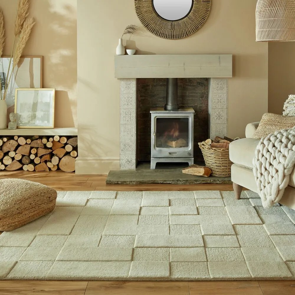 Kusový koberec Moderno Checkerboard Natural, 160x230, béžová, obývacia izba, Flair Rugs